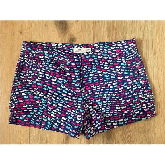 VINEYARD VINES GIRLS SCHOOL OF WHALE EVERY DAY SHORTS SIZE 14 *B25 - Picture 1 of 2